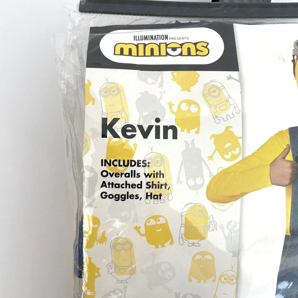 Minions Kevin Costume Child Medium 8-10 Boys Girls Goggles Hat Spirit Halloween - Picture 2 of 5